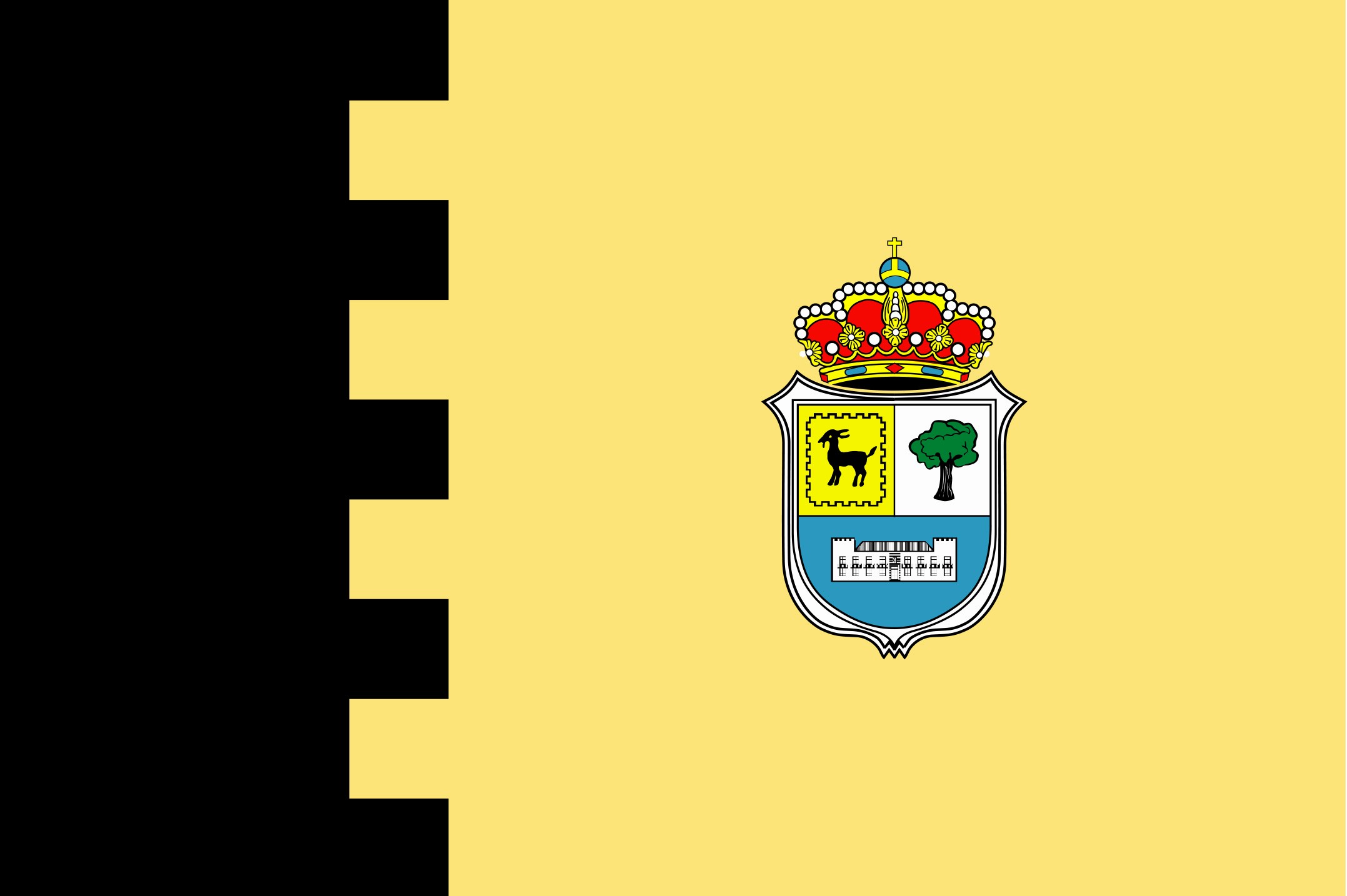 Bandera del Ayuntamiento de La Olliva en color negro y amarillo.